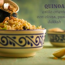 QUINOA estilo oriental, con olivas, pasas y dukkah